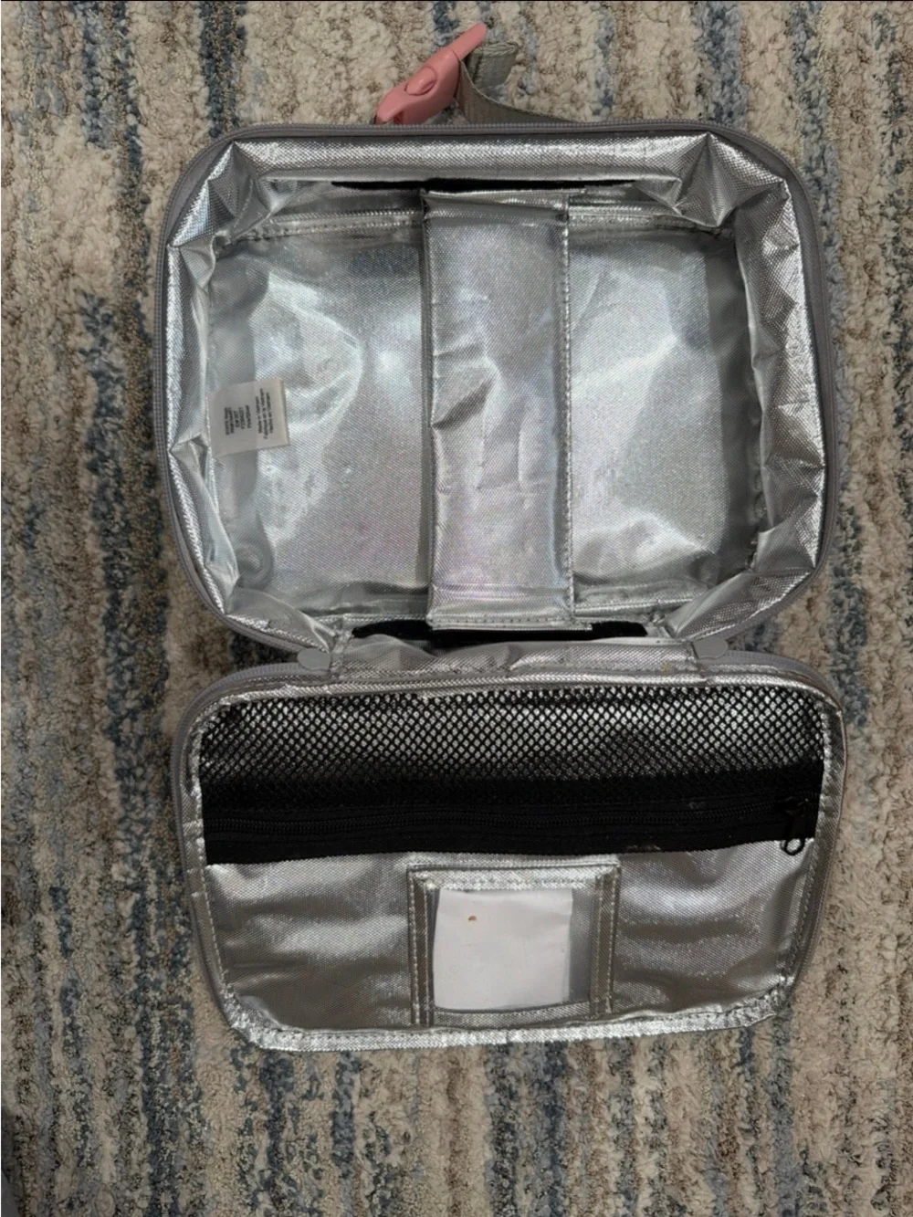 Metallic Pink State Kane Doubleback backpack and school lunch box
